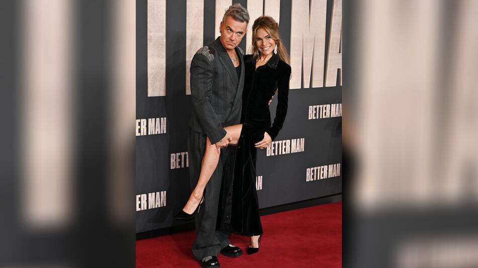 Robbie Williams und Ayda Field bei der "Better Man"-Premiere.