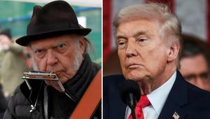Rocklegende Neil Young vs. US-Präsident Donald Trump (r.) - landet ihr Streit erneut vor Gericht?