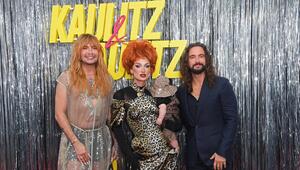 V.l.: Bill Kaulitz, Candy Crash mit Baby und Tom Kaulitz in Berlin.
