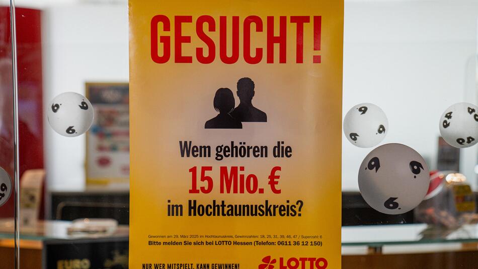 Plakat zur Suche nach dem Lottogewinner