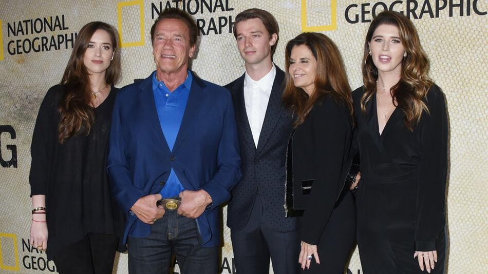 Von links: Christina Schwarzenegger, Arnold Schwarzenegger, Patrick Schwarzenegger, Maria ...