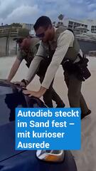 Autodieb steckt im Sand fest – und hat eine kuriose Ausrede