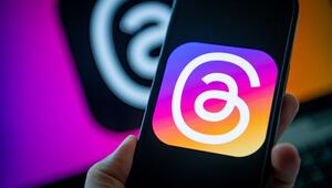 Logo der Meta App Threads auf einem Smartphone