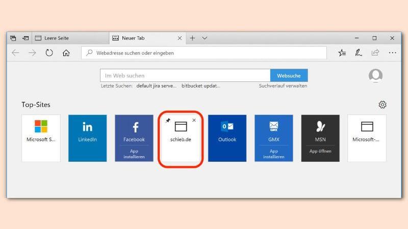 Top-Sites im Edge-Browser