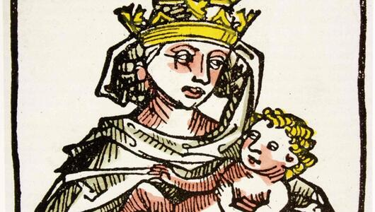 Eine Darstellung von Päpstin Johanna.