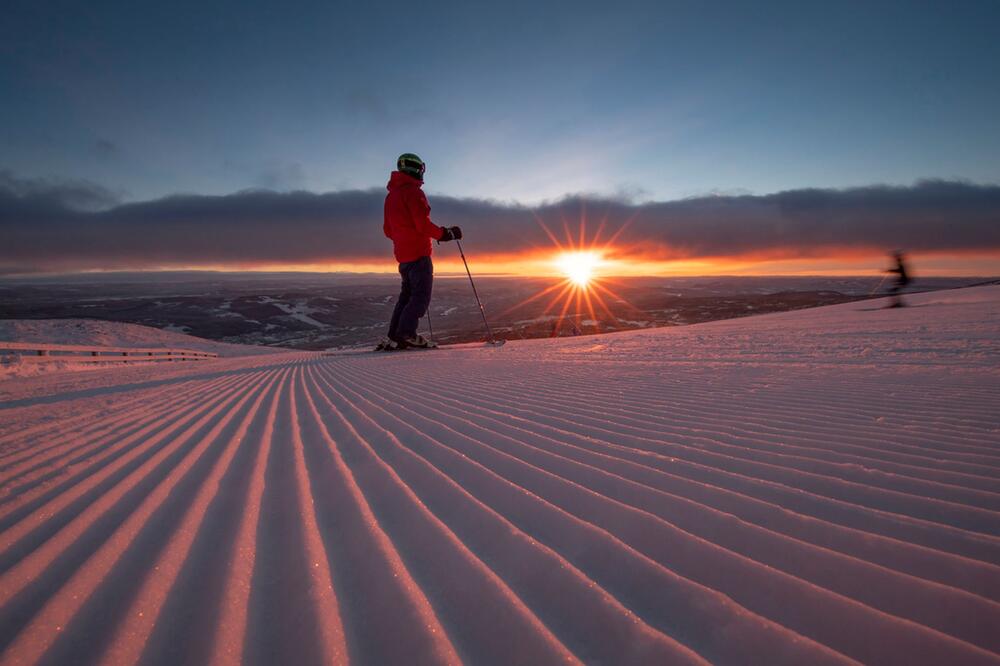 Skifahrer in Sälen in Schweden