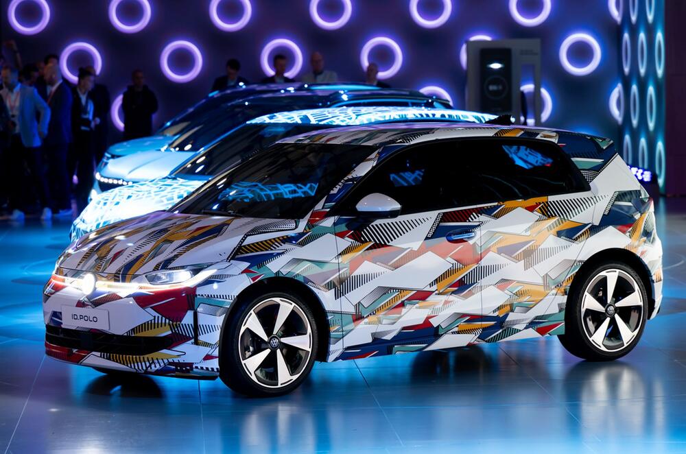 ID.Polo von VW steht vor Beginn der IAA auf der Bühne