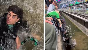 Fussballfan will aufs Spielfeld – und landet im Stadiongraben