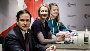 US-Aussenminister Marco Rubio (l), und Kaja Kallas (M)