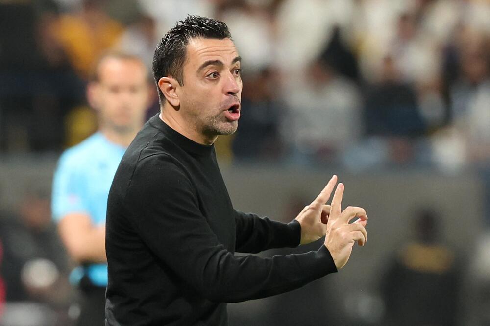 Barcelonas Cheftrainer Xavi Hernandez während des Supercupfinals gegen Real Madrid in Riad