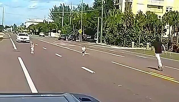 Mutiges Eingreifen: Fahrer rettet Kleinkinder von mehrspuriger Strasse