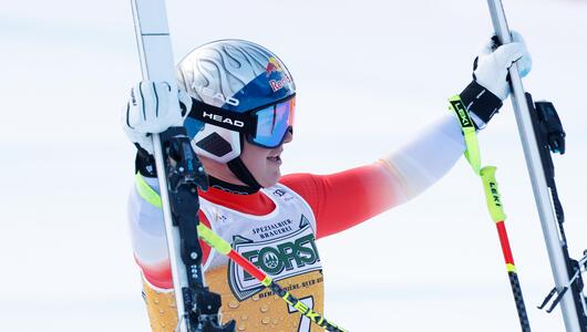 Franjo von Allmen nach seinem Sieg in Gröden