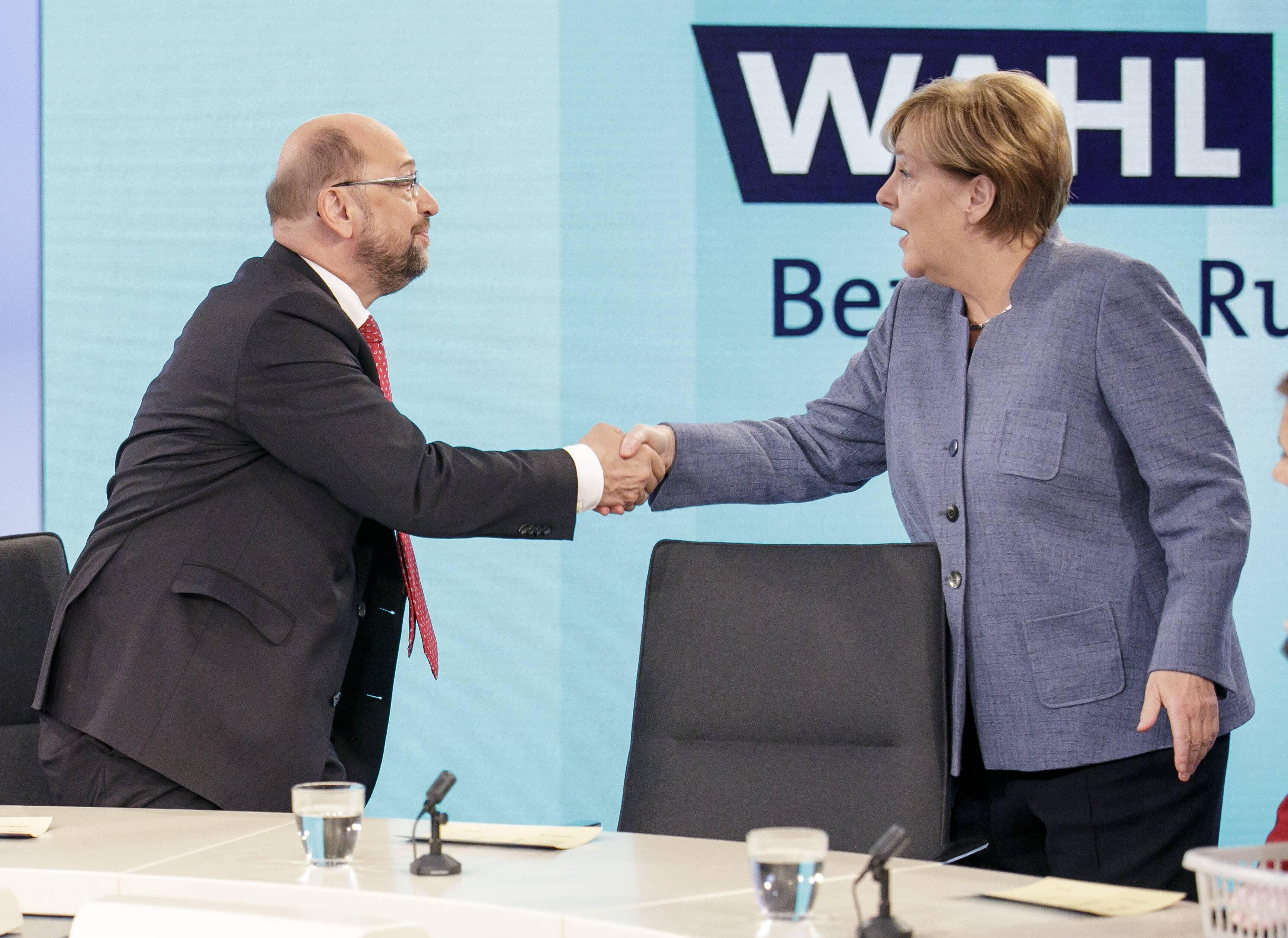 Bild zu SPD CDU Bundestagswahl GroKo Martin Schulz Angela Merkel