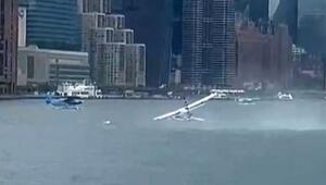 Crash im East River: Wasserflugzeug legt in New York harte Landung hin