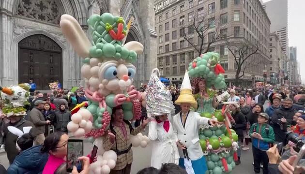 Grosses Hasen-Happening in New York