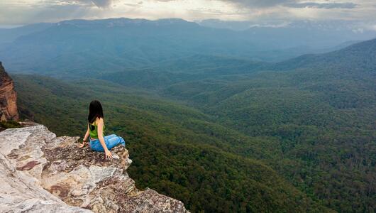 Touristin am Lincolns Rock