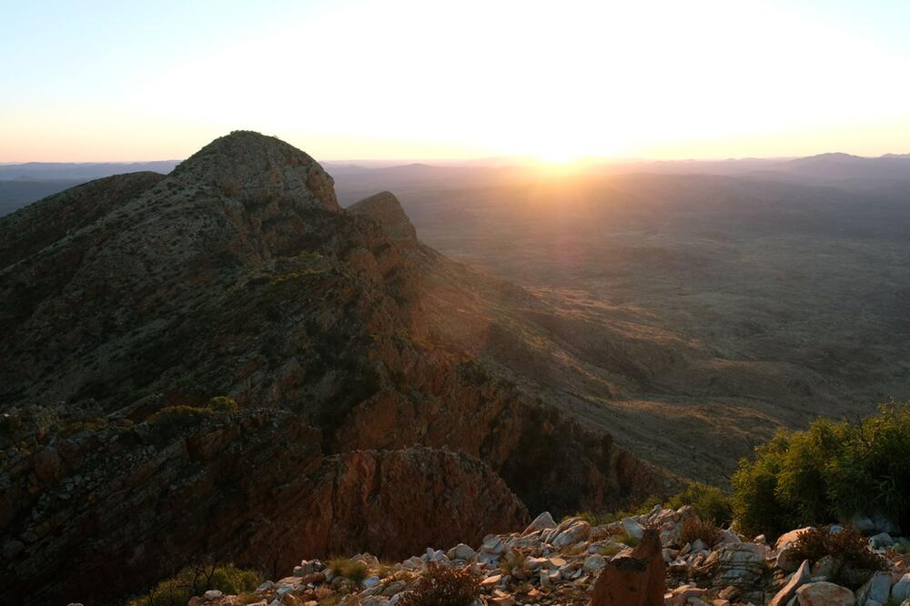 Sonnenaufgang am Mount Sonder am Larapinta Trail in Australien