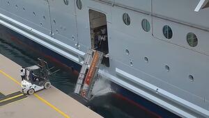 Abgetaucht: Kreuzfahrtschiff verliert Gangway im Hafen